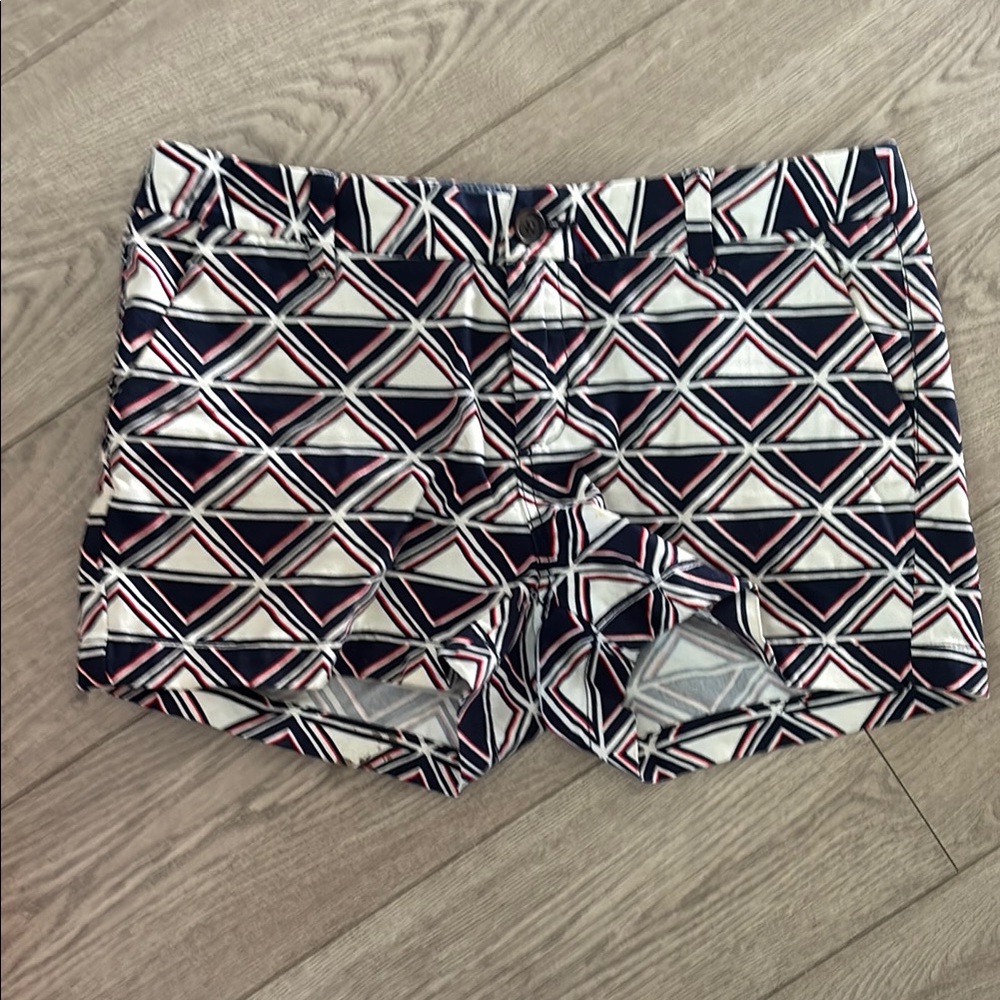 Merona High Waist Geometric Patterned Shorts - Black, White, Red